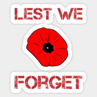 Veteran Lest We Forget Poppy Sticker